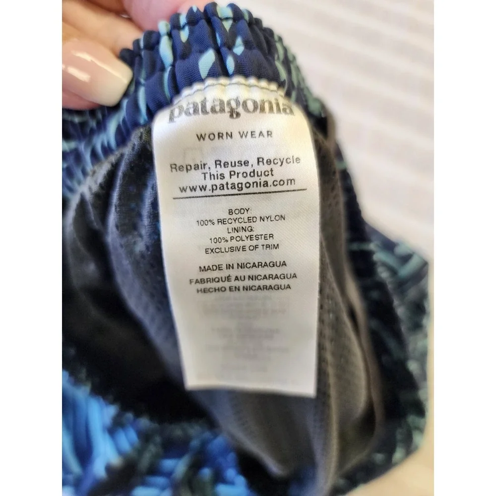 Patagonia S NEW! Men's Baggies In Rain Fern Dam Blue Swim Trunks
